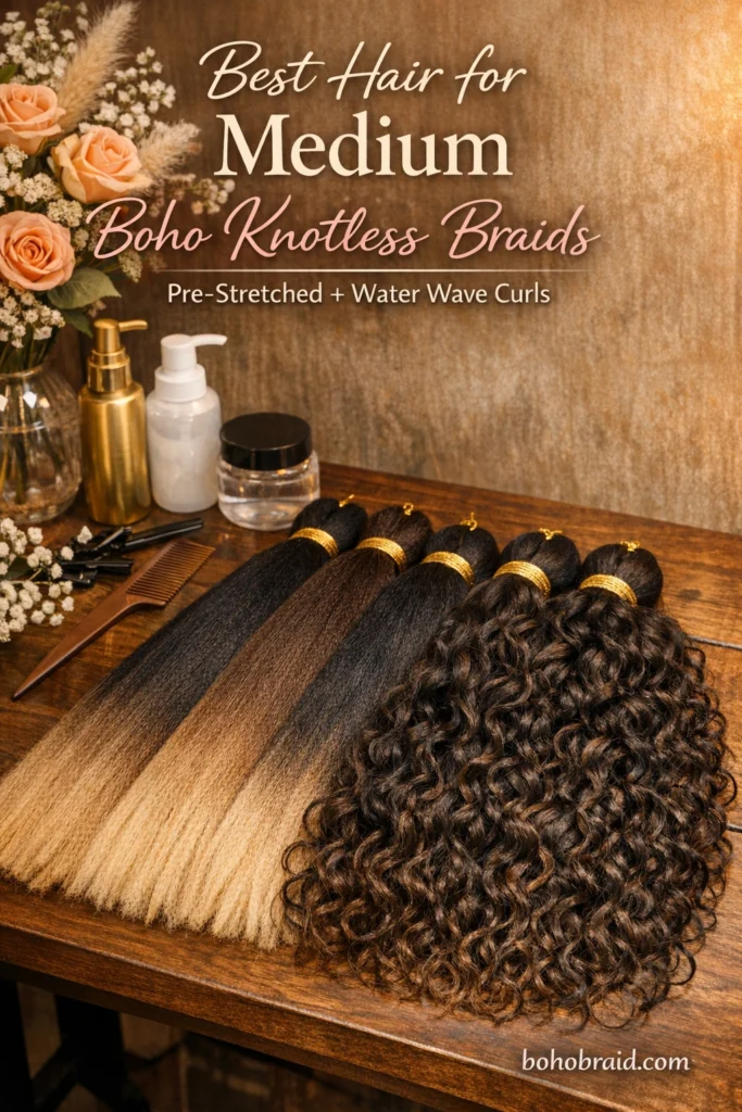 Medium boho Knotless Braids