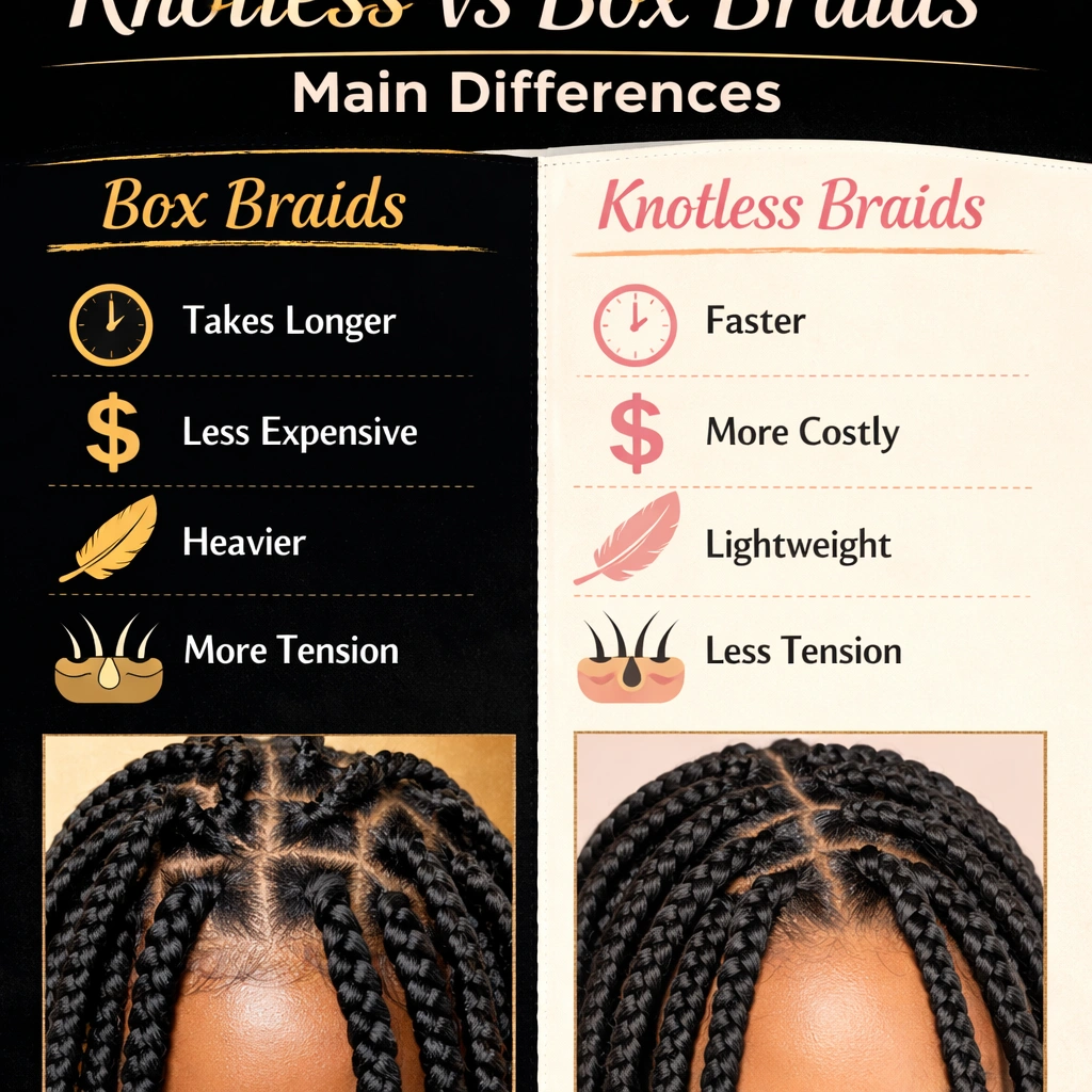 Knotless vs Box Braids