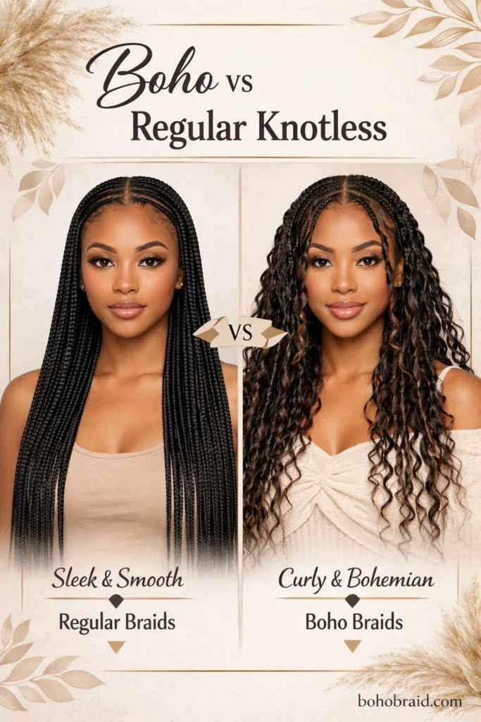 Medium Boho Knotless Braids