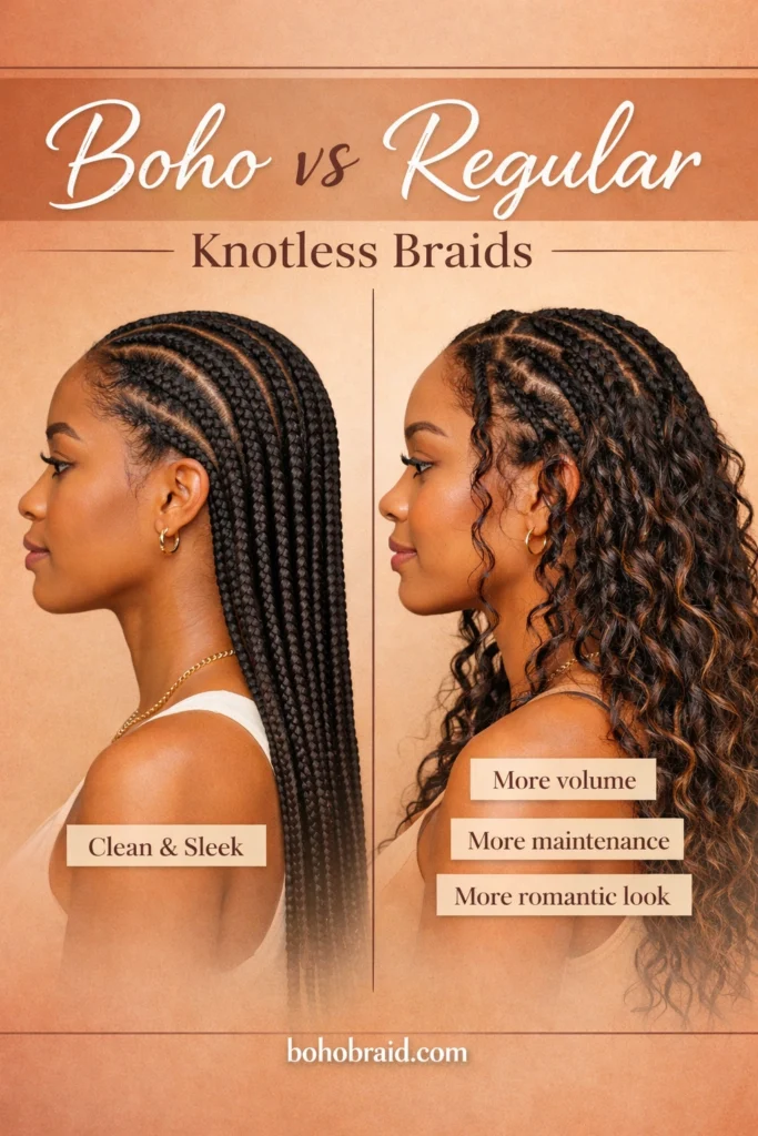 Medium boho Knotless Braids