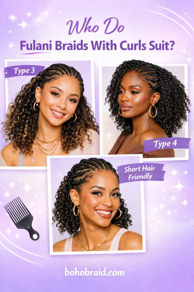 Fulani Braids With Curls