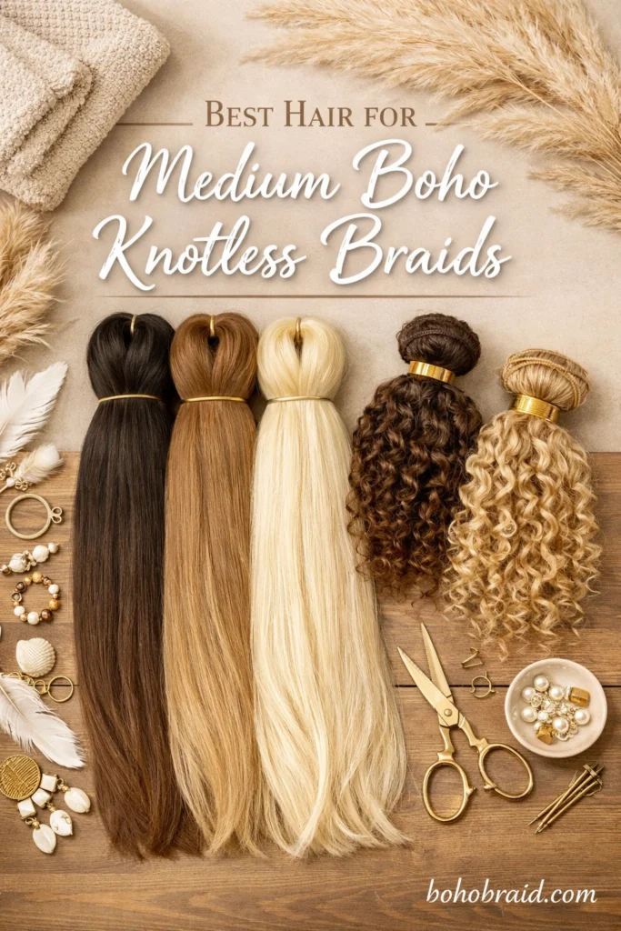 Medium Boho Knotless Braids
