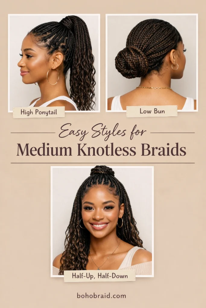 Medium Knotless Braids