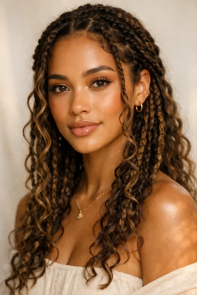 Curly hairstyles with braids