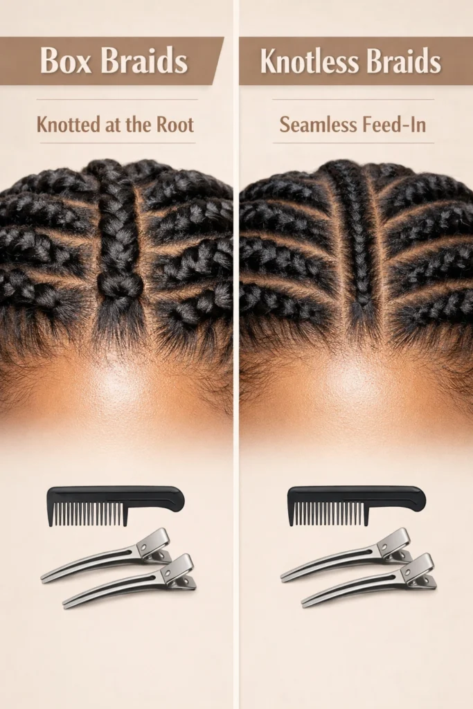 Box Braids vs Knotless