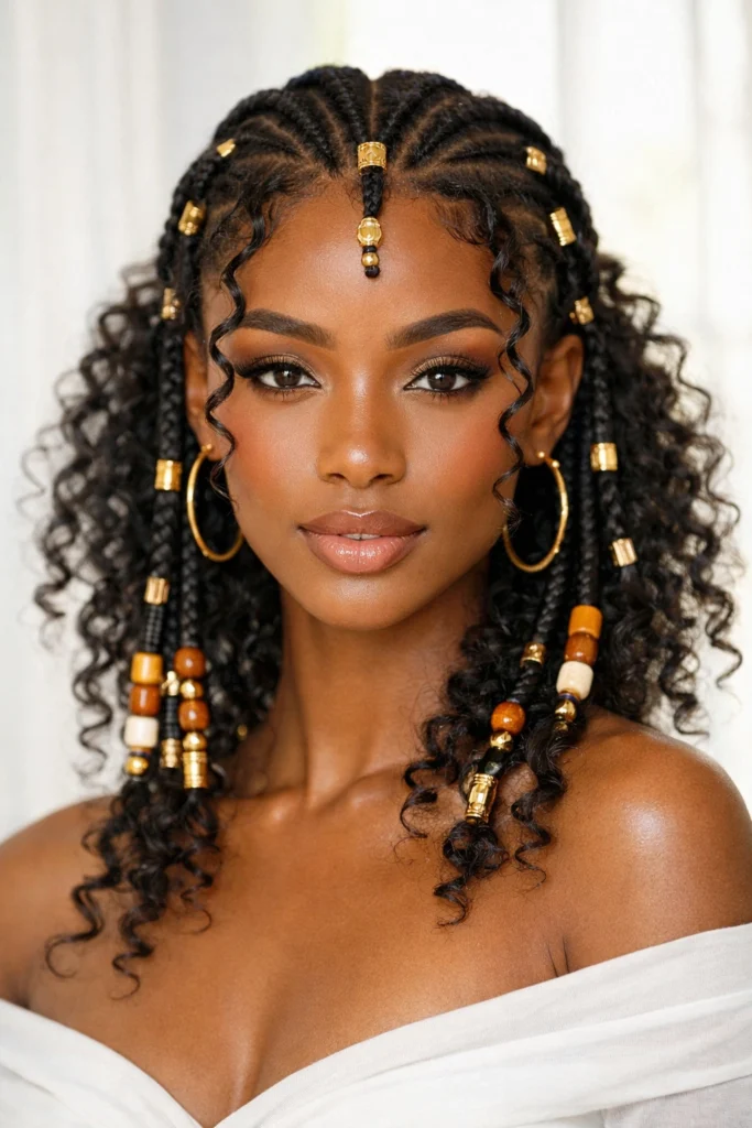 Curly hairstyles with braids
