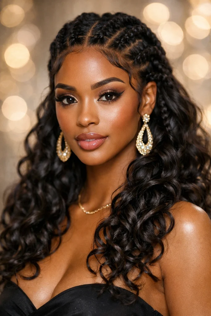 Curly hairstyles with braids