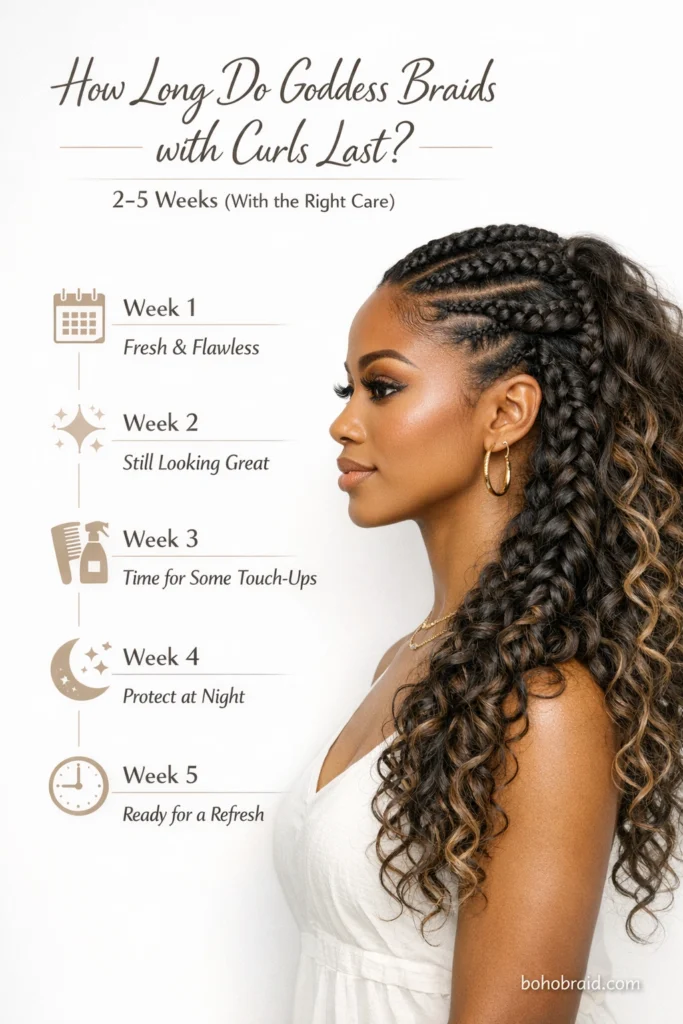 Goddess Braids with Curls