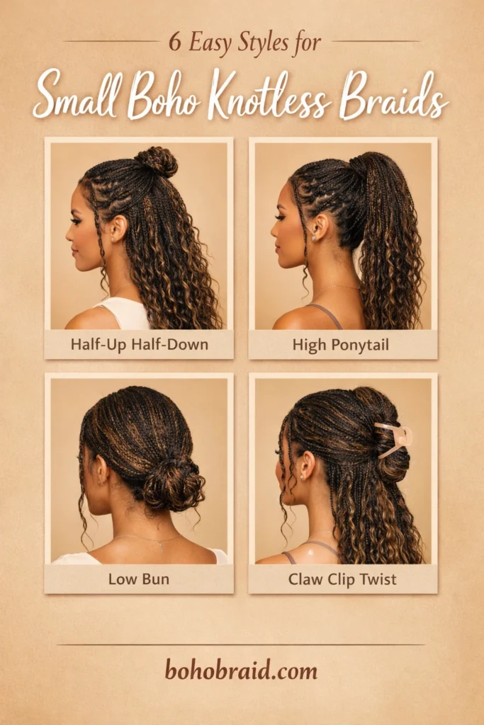 Small Boho Knotless Braids