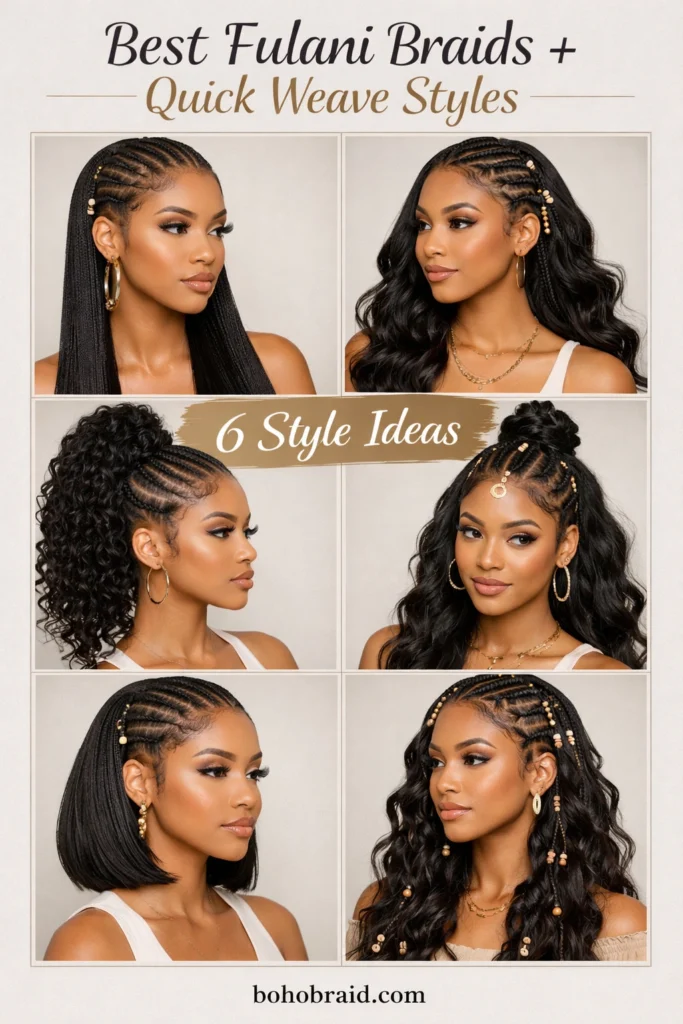 Fulani braids with quick weave