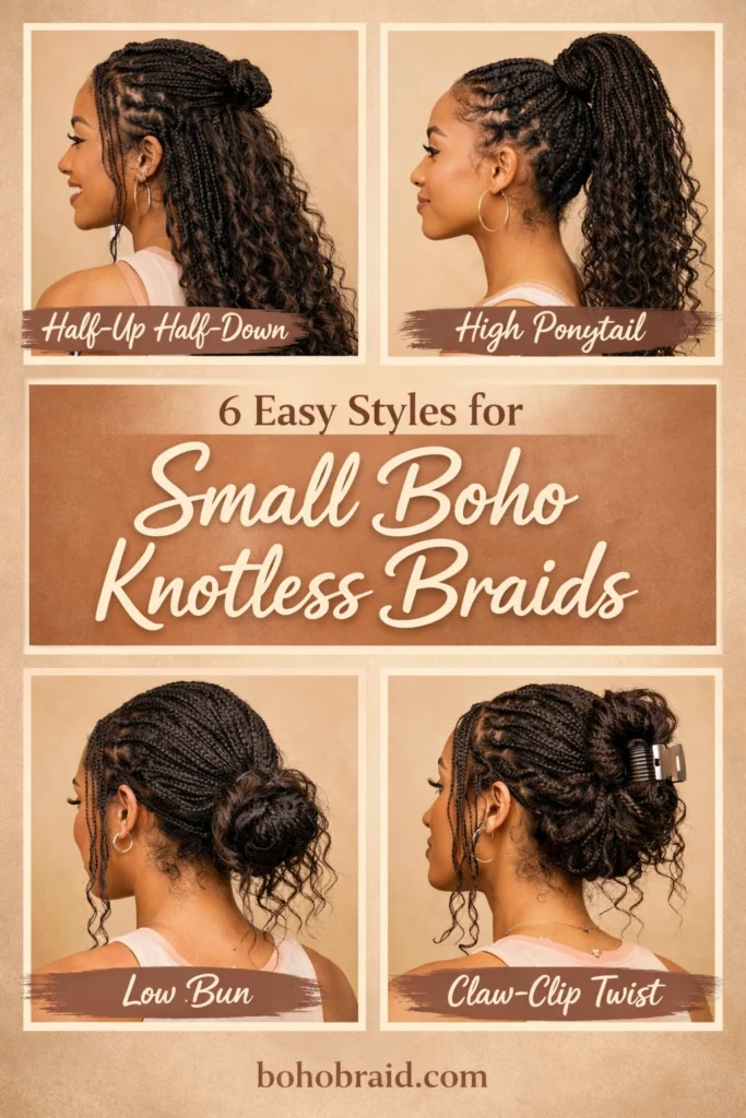 Small Boho Knotless Braids