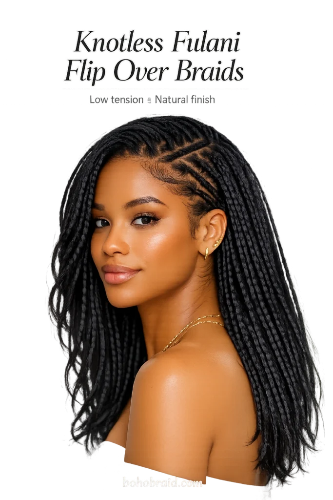 fulani flip over braids