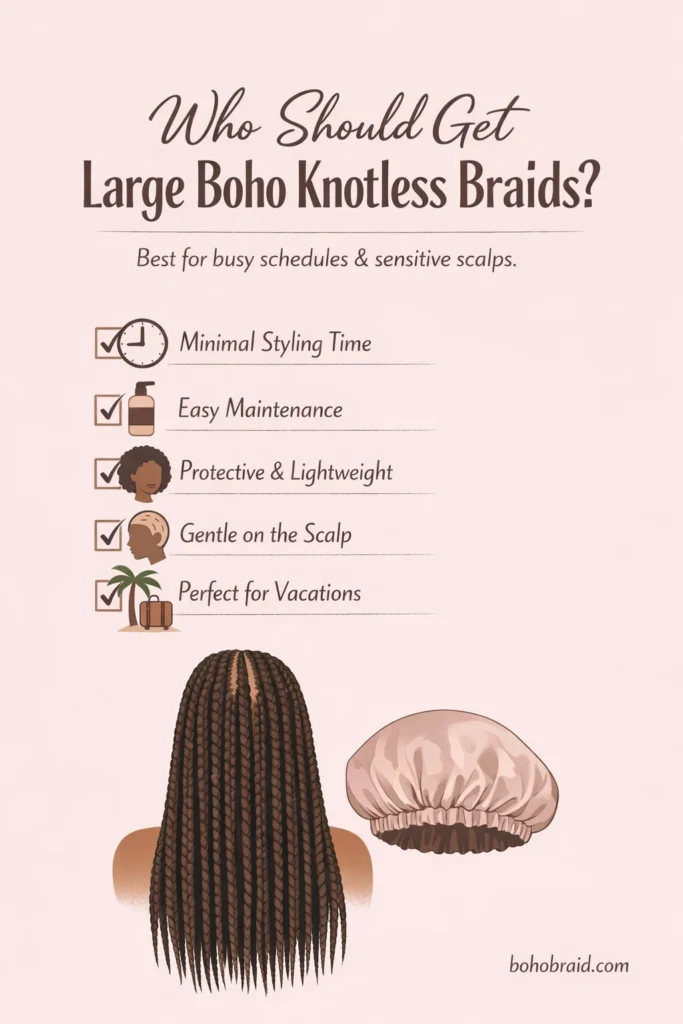 Large Boho Knotless Braids