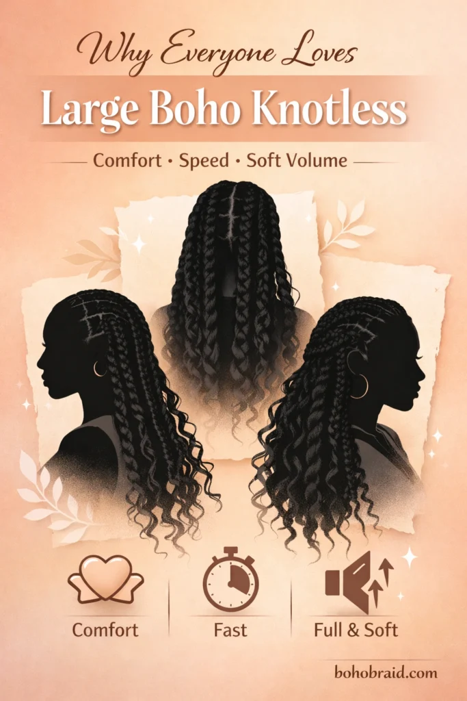 Large Boho Knotless Braids