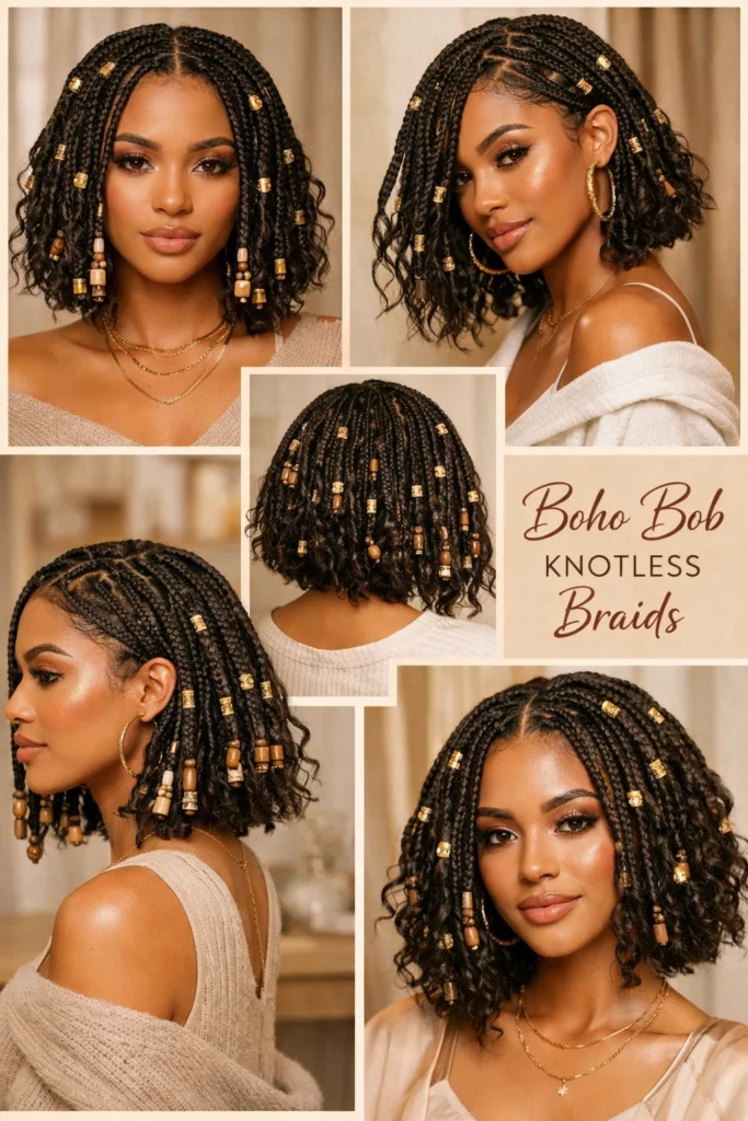 Boho Bob Knotless Braids