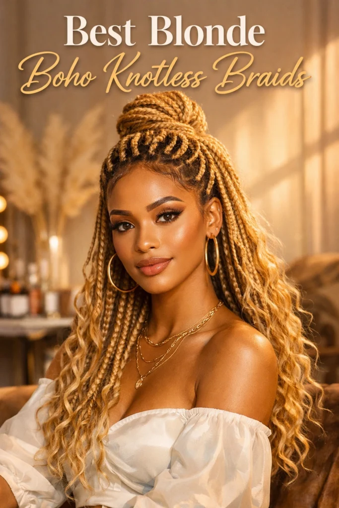 Blonde Boho Knotless Braids