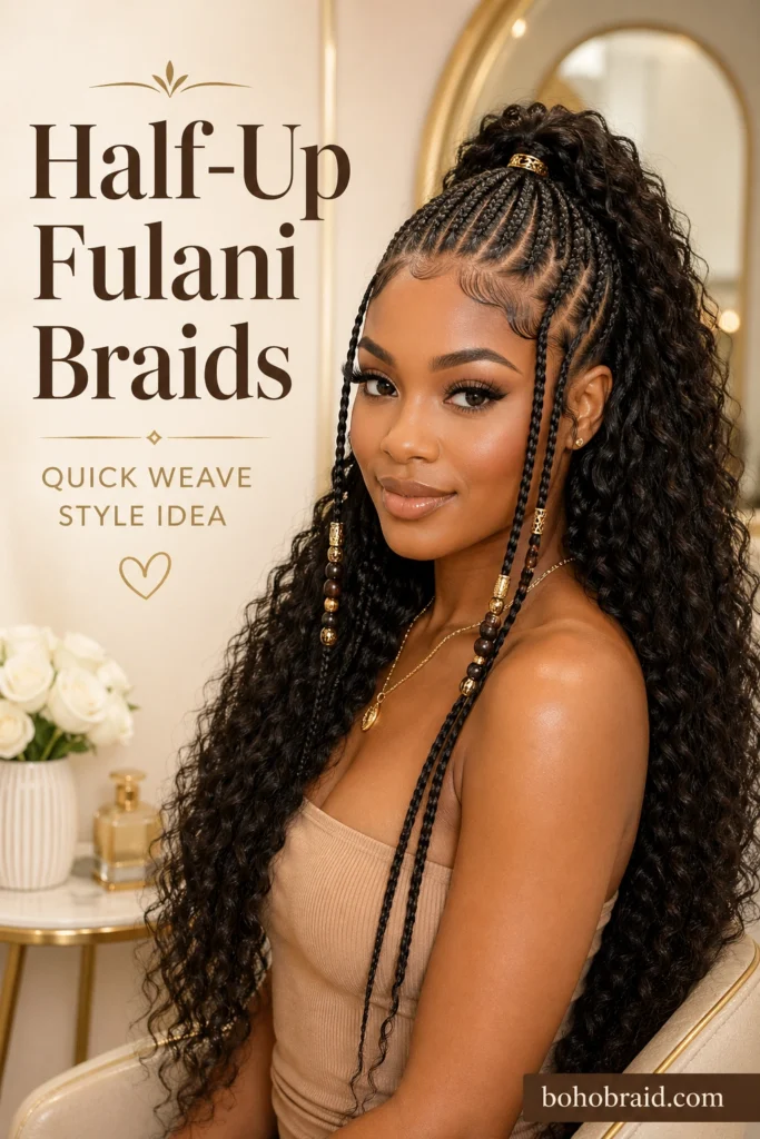 Fulani Braids with Quick Weave