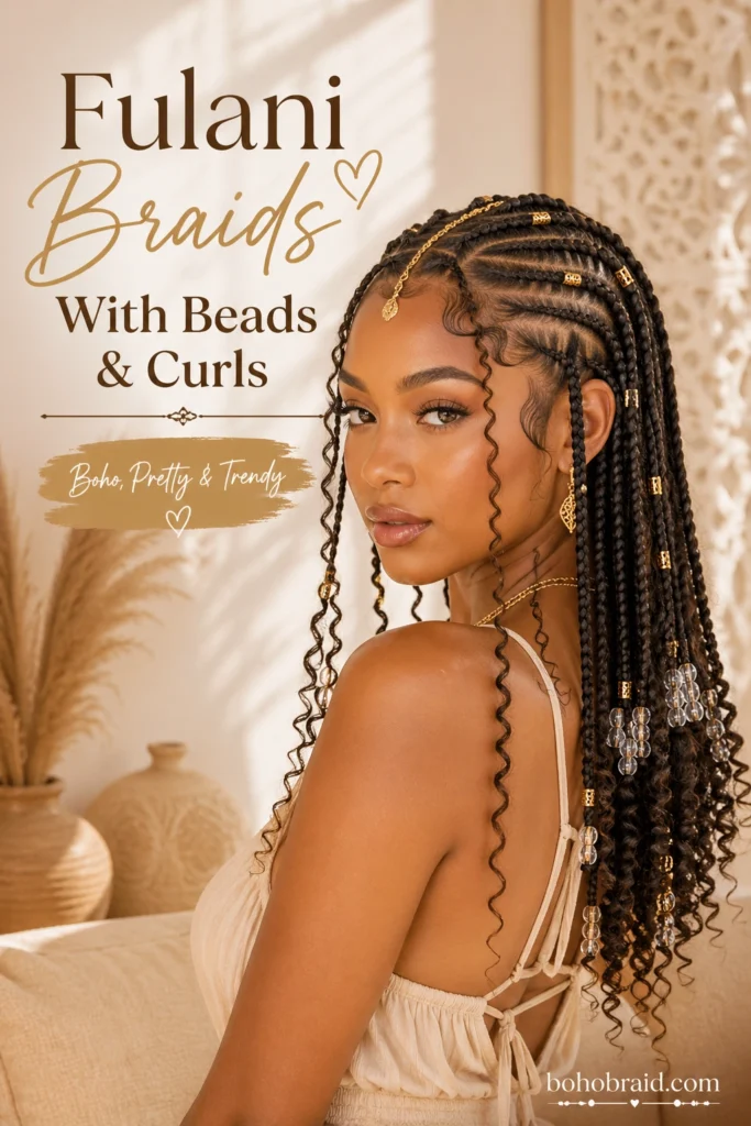 Fulani Goddess Braids With Curls