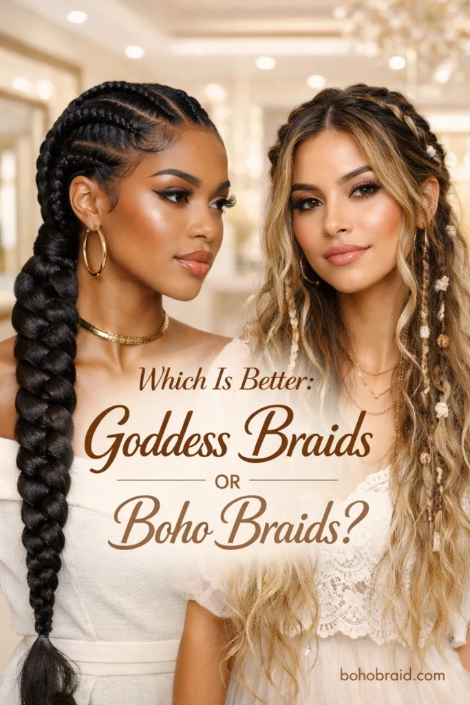 Goddess Braids vs Boho Braids