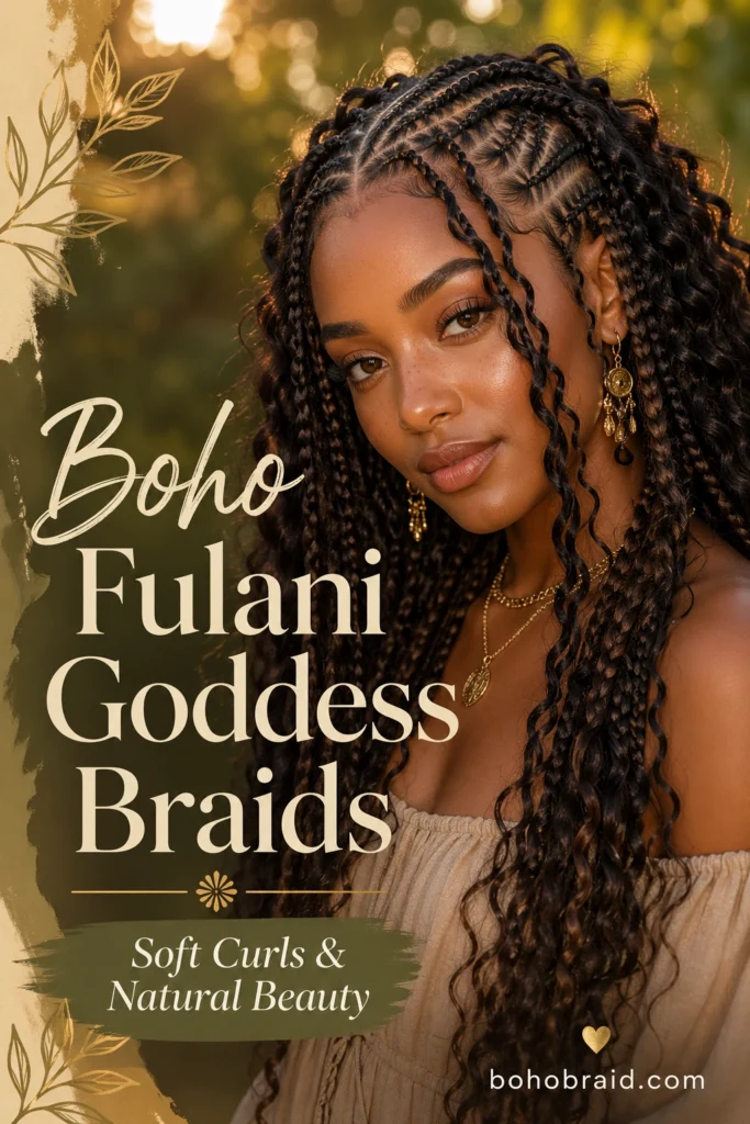 Fulani Goddess Braids With Curls