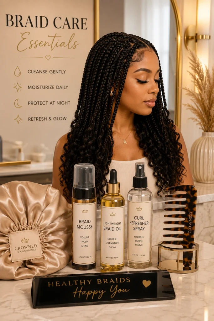 Medium Knotless Braids with Curly Ends