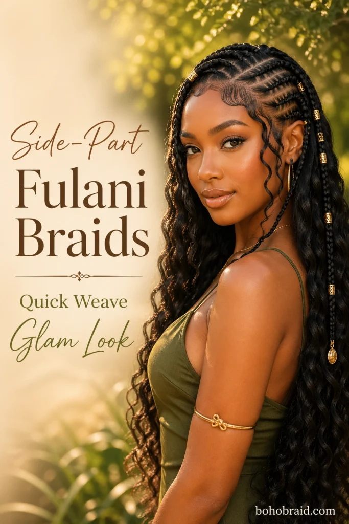 Fulani Braids with Quick Weave
