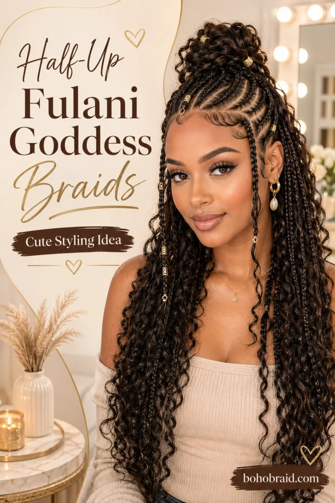Fulani Goddess Braids With Curls