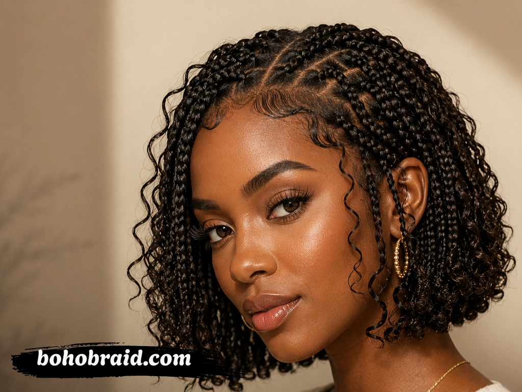 Medium Knotless Braids with Curly Ends: Stylish Ideas Medium Knotless Braids with Curly Ends