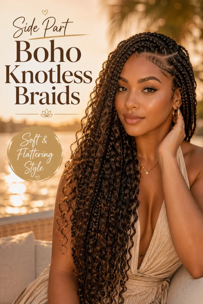 Ways to Style Boho Knotless Braids