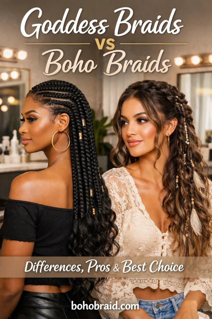 Goddess Braids vs Boho Braids