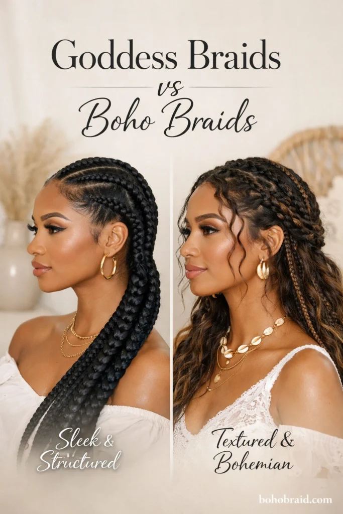 Goddess Braids vs Boho Braids