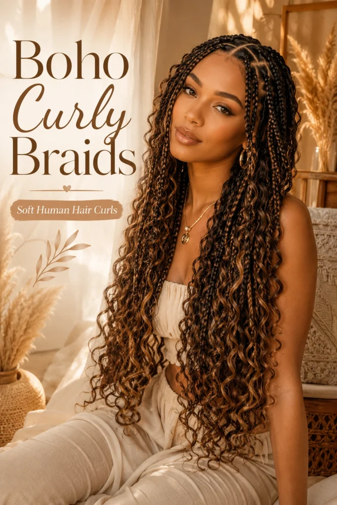 curly human hair braiding