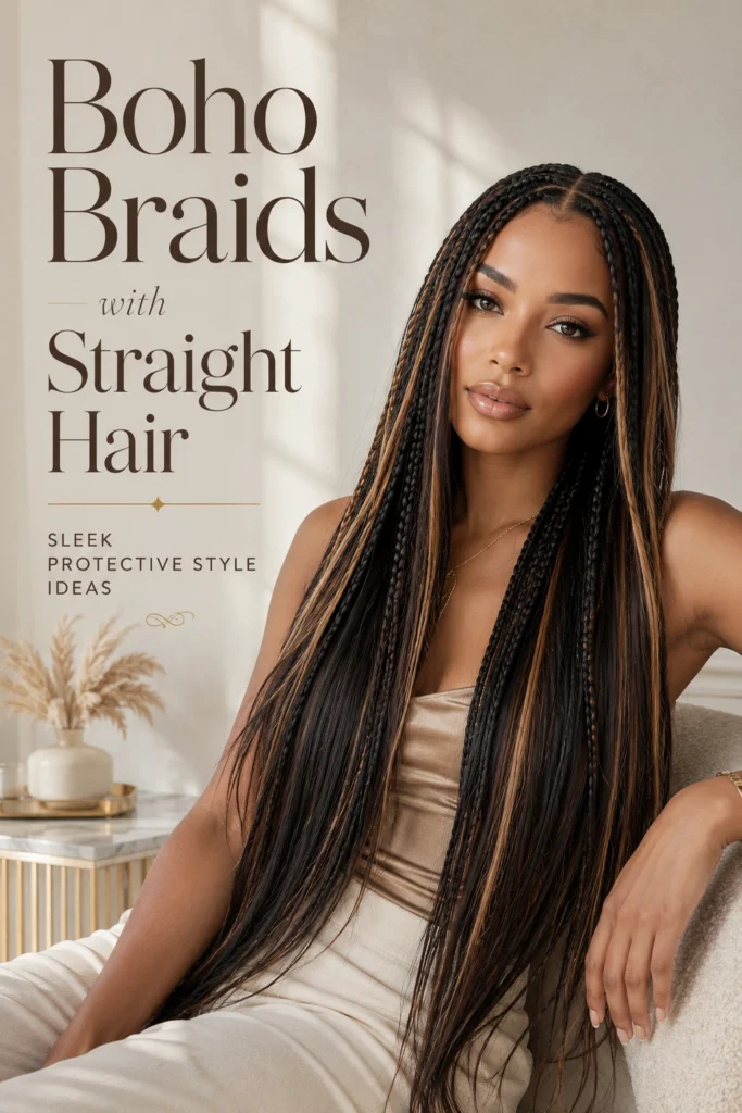 Boho Braids with Straight Hair