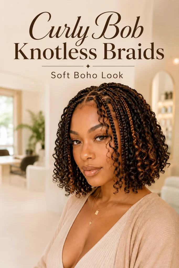 Short Bob Boho Knotless Braids