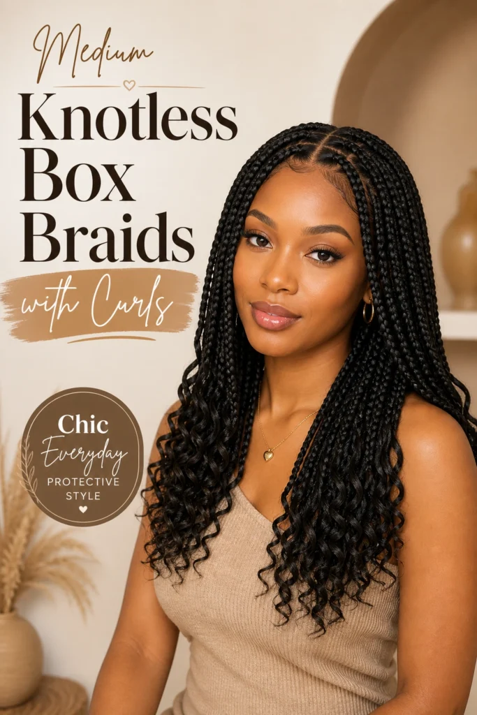 Knotless Box Braids with Curls