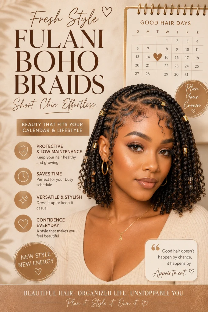 Short Fulani Boho Braids