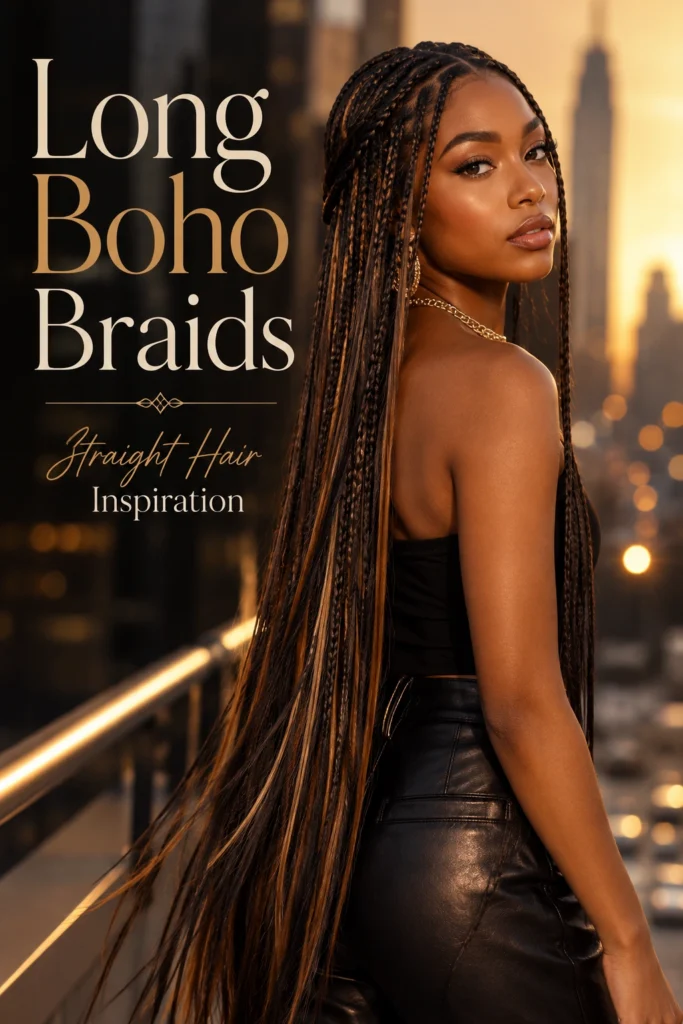 Boho Braids with Straight Hair