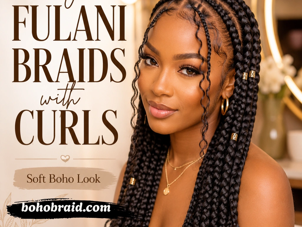 Large Fulani Braids: Trendy Styles with Beads & Curls Large Fulani Braids