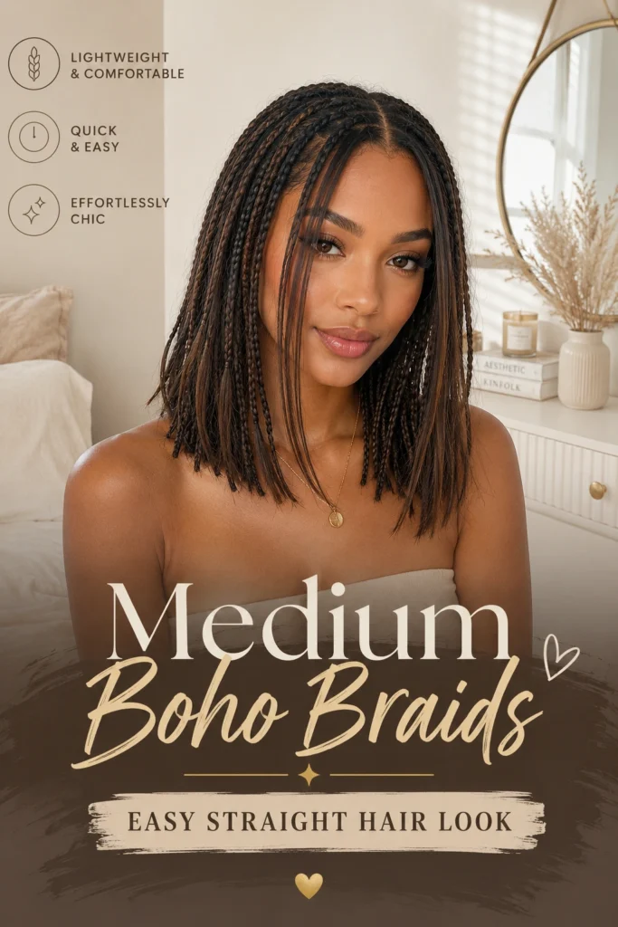 Boho Braids with Straight Hair