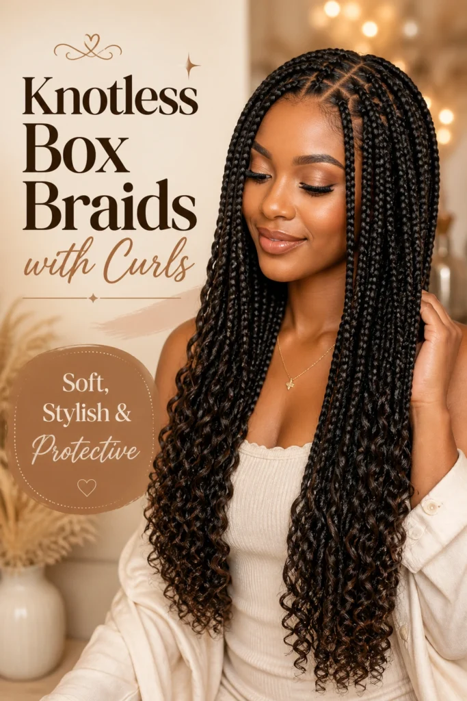 Knotless Box Braids with Curls