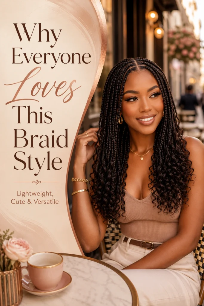 Medium Knotless Braids with Curly Ends