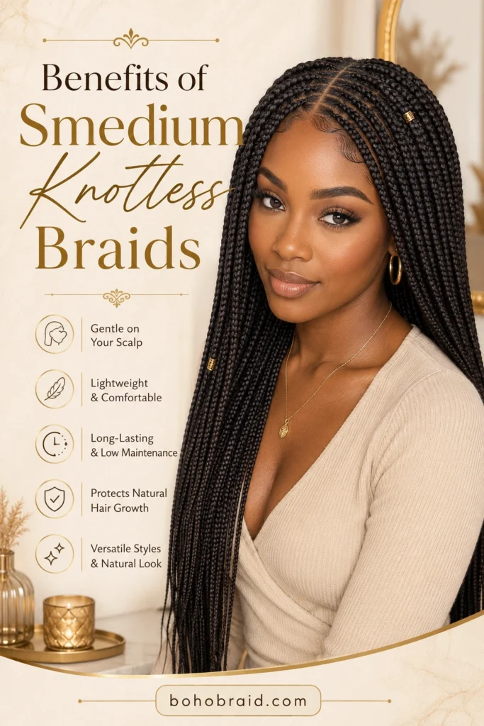Smedium Knotless Braids
