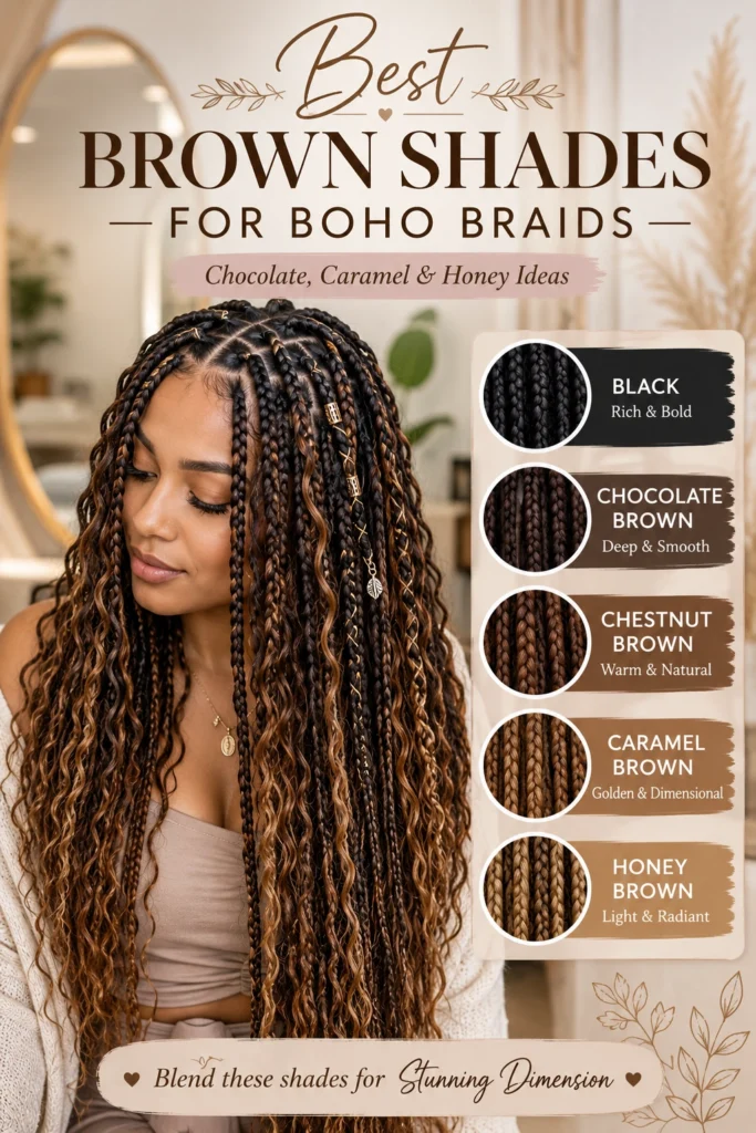 Brown and Black Boho Braids
