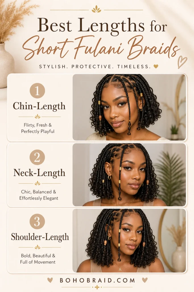 Short Fulani Braids with Curls