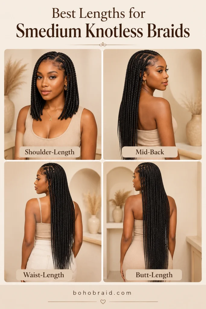 Smedium Knotless Braids