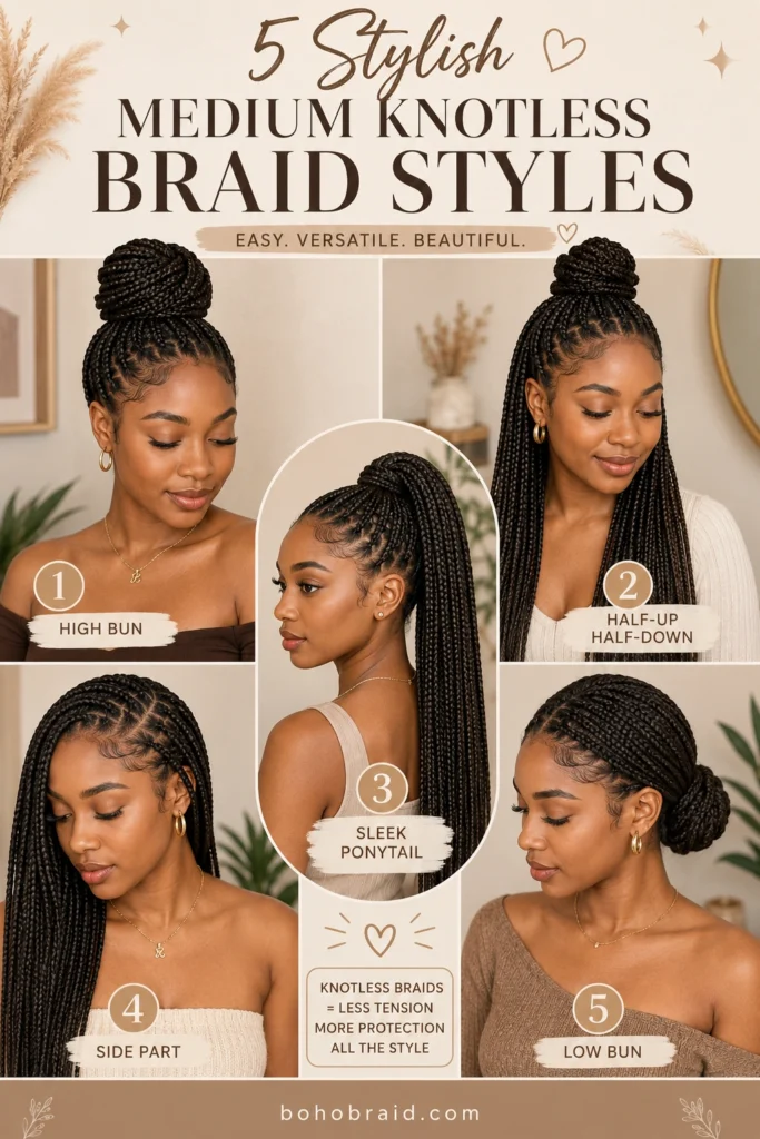 Smedium Knotless Braids