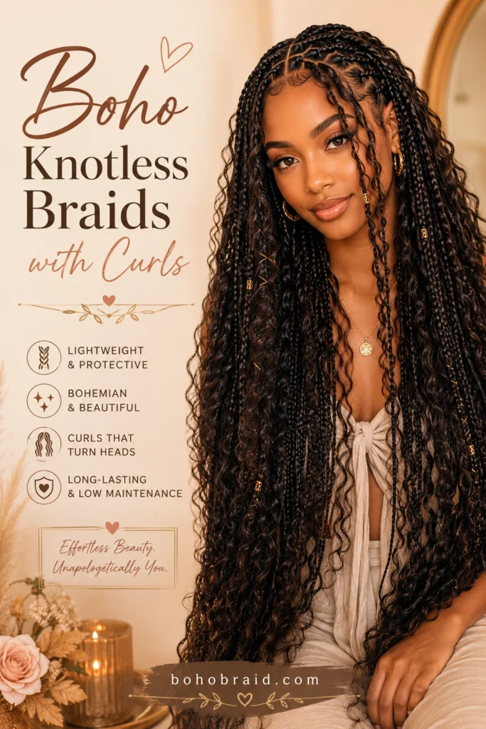 Knotless Braids with Curls