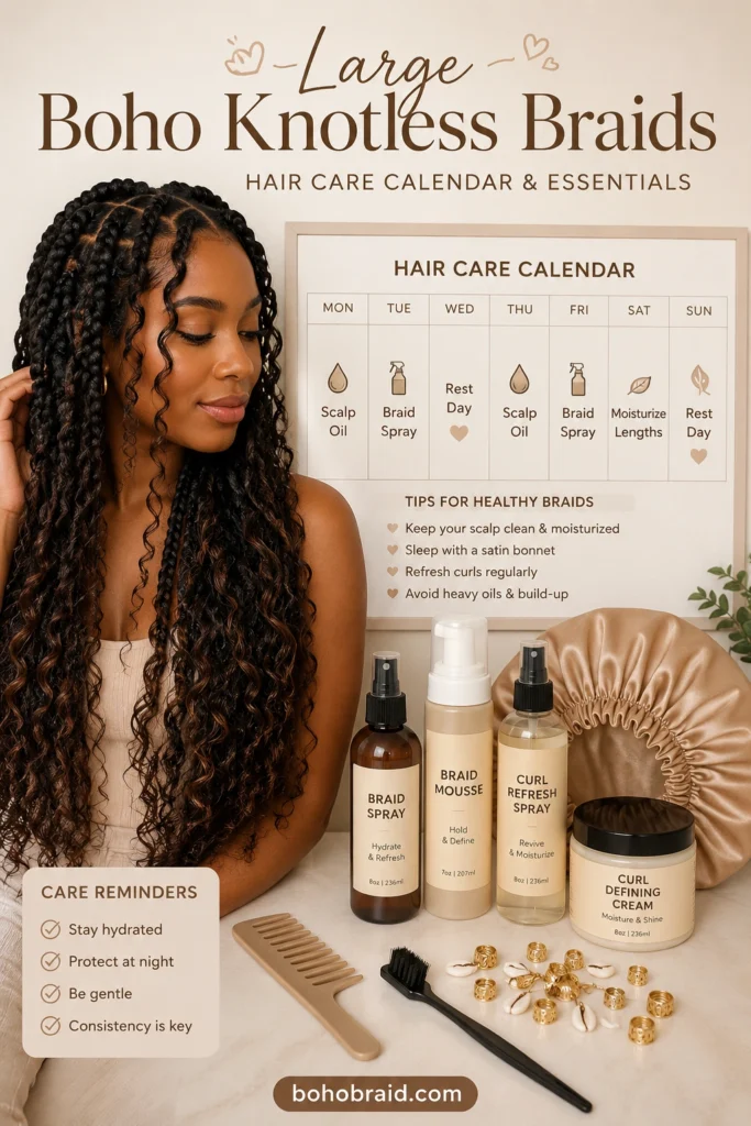 Large Boho Knotless Braids