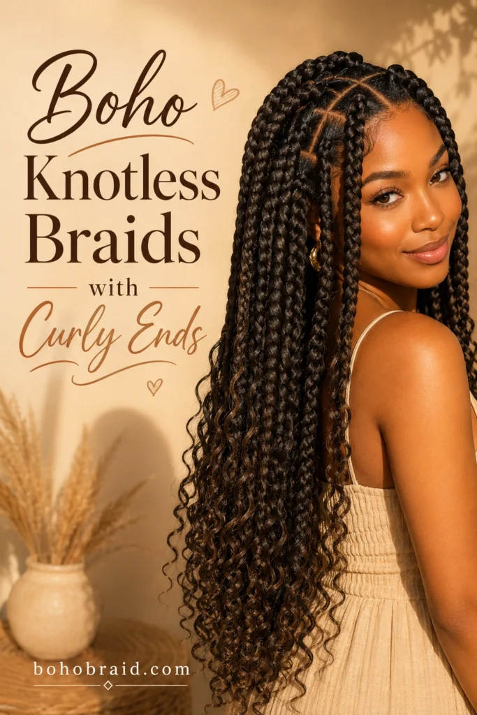Large Boho Knotless Braids