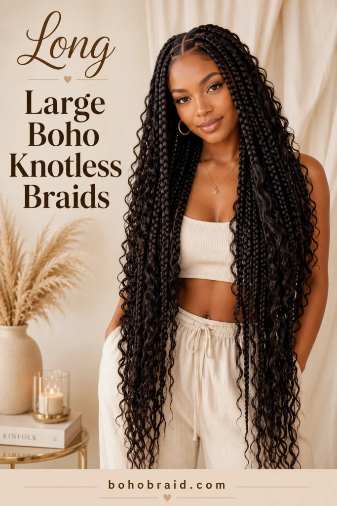 Large Boho Knotless Braids